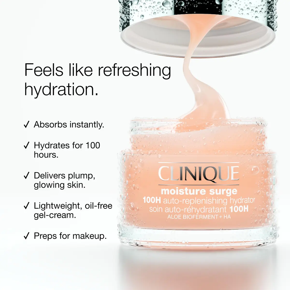 Clinique Moisture Surge 100H Auto-Replenishing Hydrator Oil Free Face Moisturizer 0.5 Fl Oz | Hydrating & Moisturizing - view 2