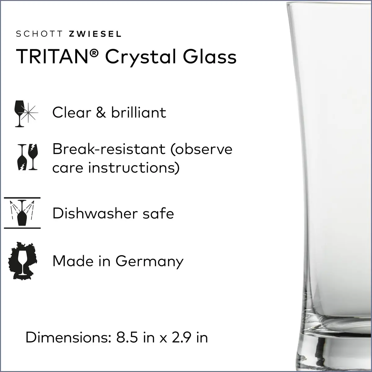 Schott Zwiesel Tritan Crystal Wheat Beer Glass Set of 6 | Durable German Tritan Crystal - view 2
