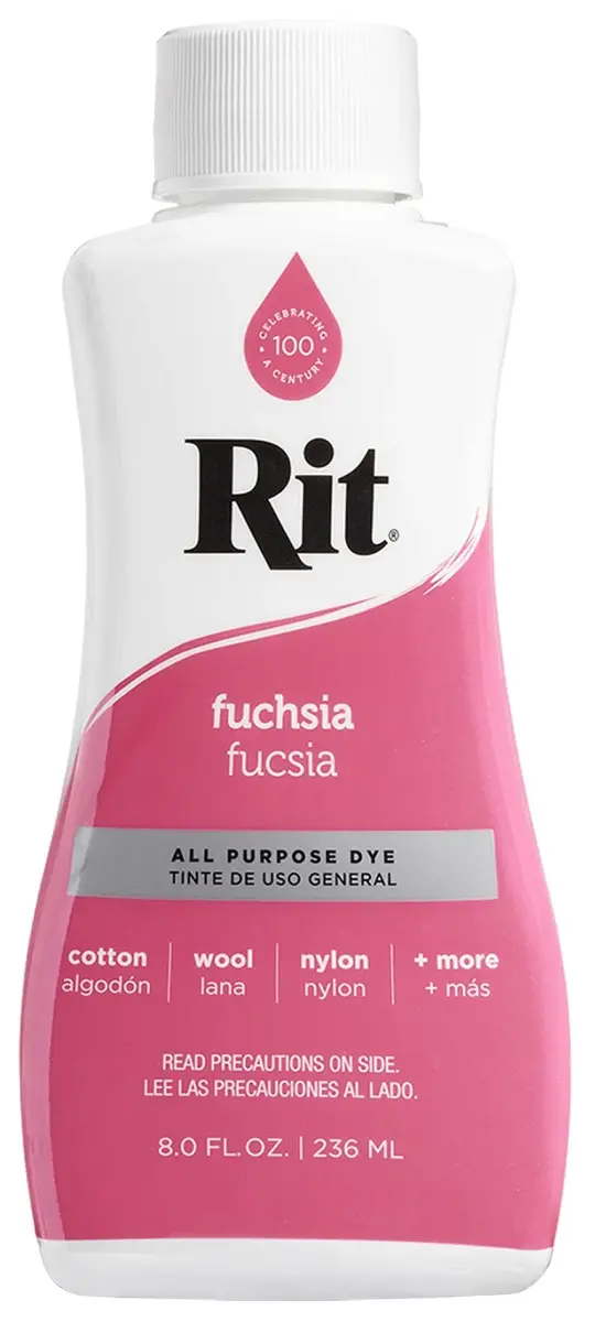 Rit All-Purpose Liquid Dye Fuchsia 236ml (8 Fl Oz) | Vibrant Color for Natural Fibers & Blends - main product image