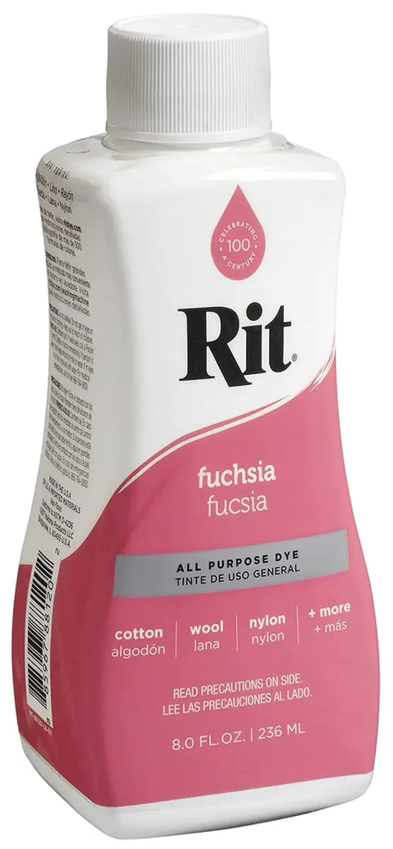 Rit All-Purpose Liquid Dye Fuchsia 236ml (8 Fl Oz) | Vibrant Color for Natural Fibers & Blends - view 2