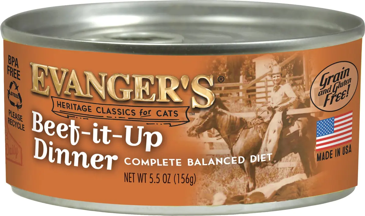 Evanger's Heritage Classics Beef It Up Dinner for Cats – 24 Count, 5.5 oz Each – Market Fresh Beef, Grain Free, Limited Ingredients - main product image
