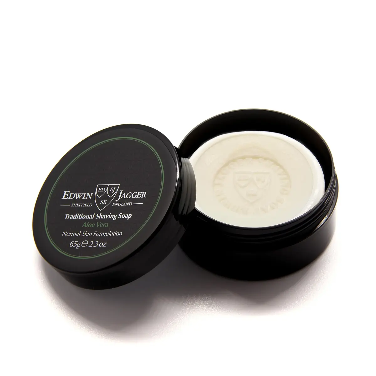 Edwin Jagger Aloe Vera Shaving Soap 65g Travel Tub | Sensitive Skin Friendly, Natural Ingredients - view 2