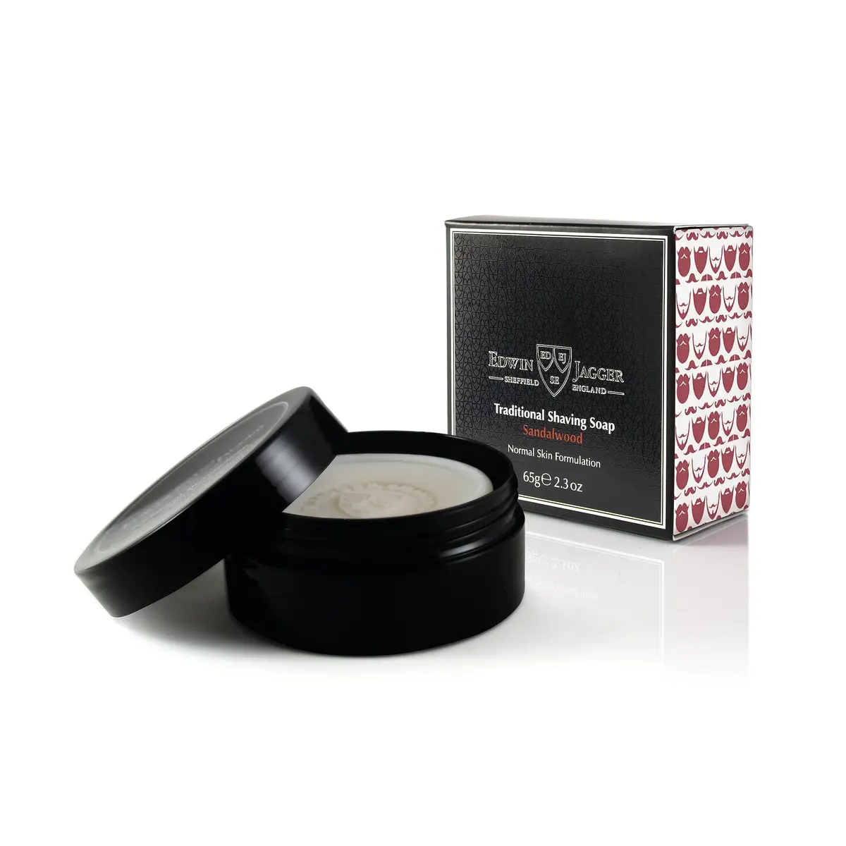 Edwin Jagger Sandalwood Shaving Soap 65g | Natural, Travel-Friendly, Paraben-Free - main product image