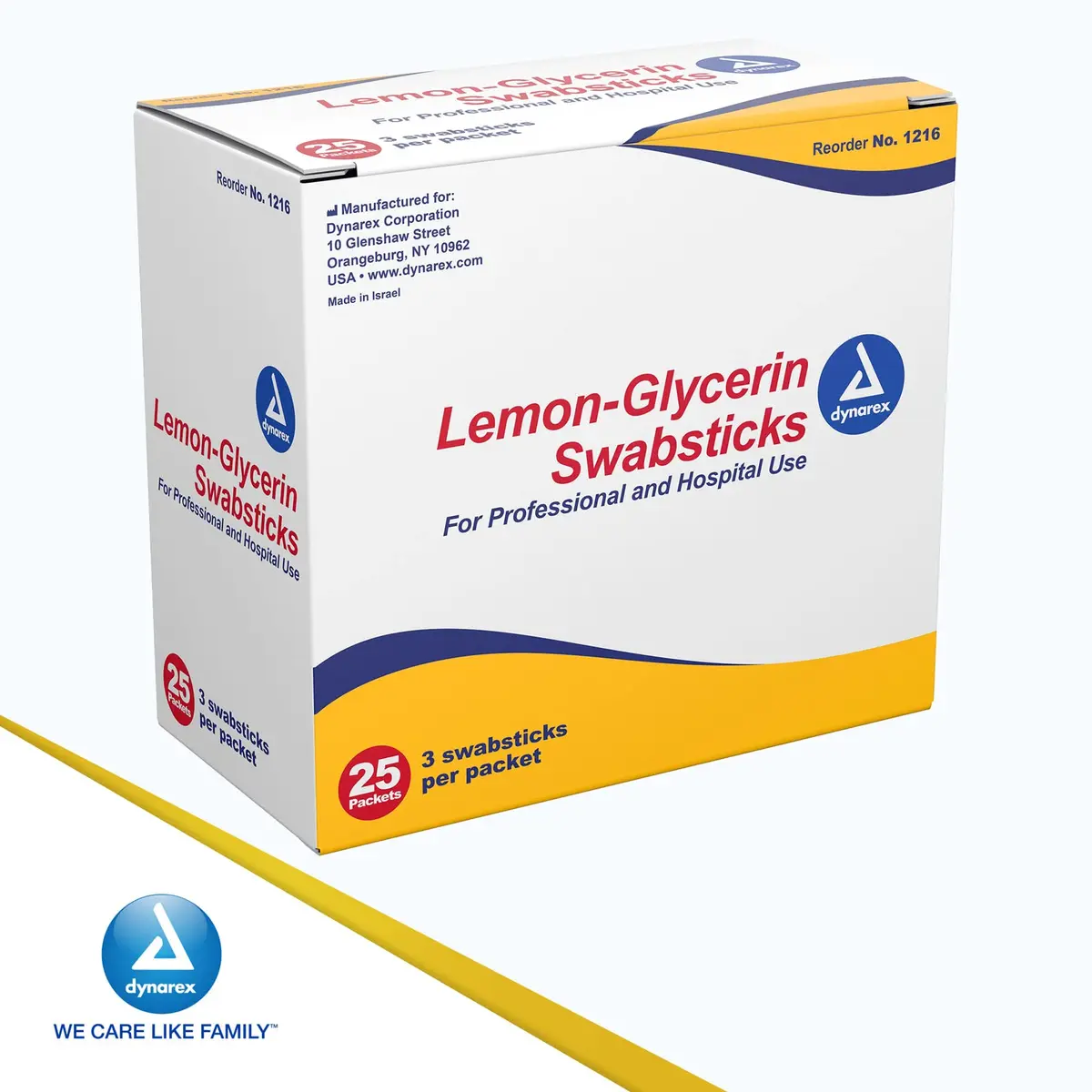 Dynarex Lemon-Glycerin Swabsticks 75 Count | Pleasant Tasting Cotton Swabs for Dry Mouth Relief - view 8