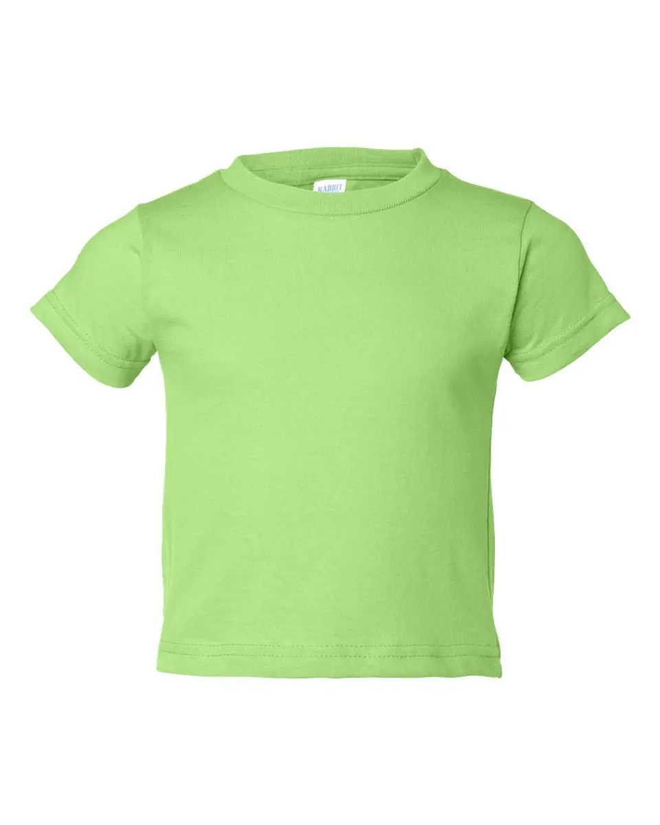 Rabbit Skins 5.5 oz Little Kid Short-Sleeve T-Shirt, 2T, Key Lime | 100% Cotton Jersey, Comfortable & Durable for Active Kids - main product image