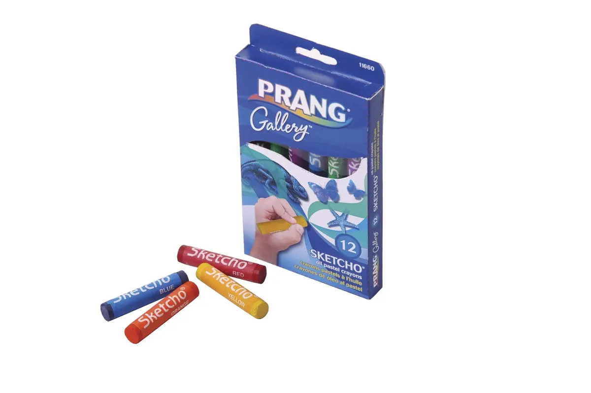Prang Sketcho Oil Crayons, Round Sticks, 12-Color Set | Vibrant, Non-Toxic, Washable Art Supplies - main product image