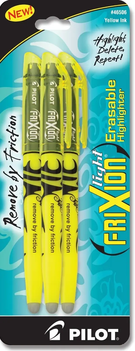 Pilot FriXion Light Erasable Highlighters Chisel Tip Pack of 3 | Bright Fluorescent & Erasable - view 2