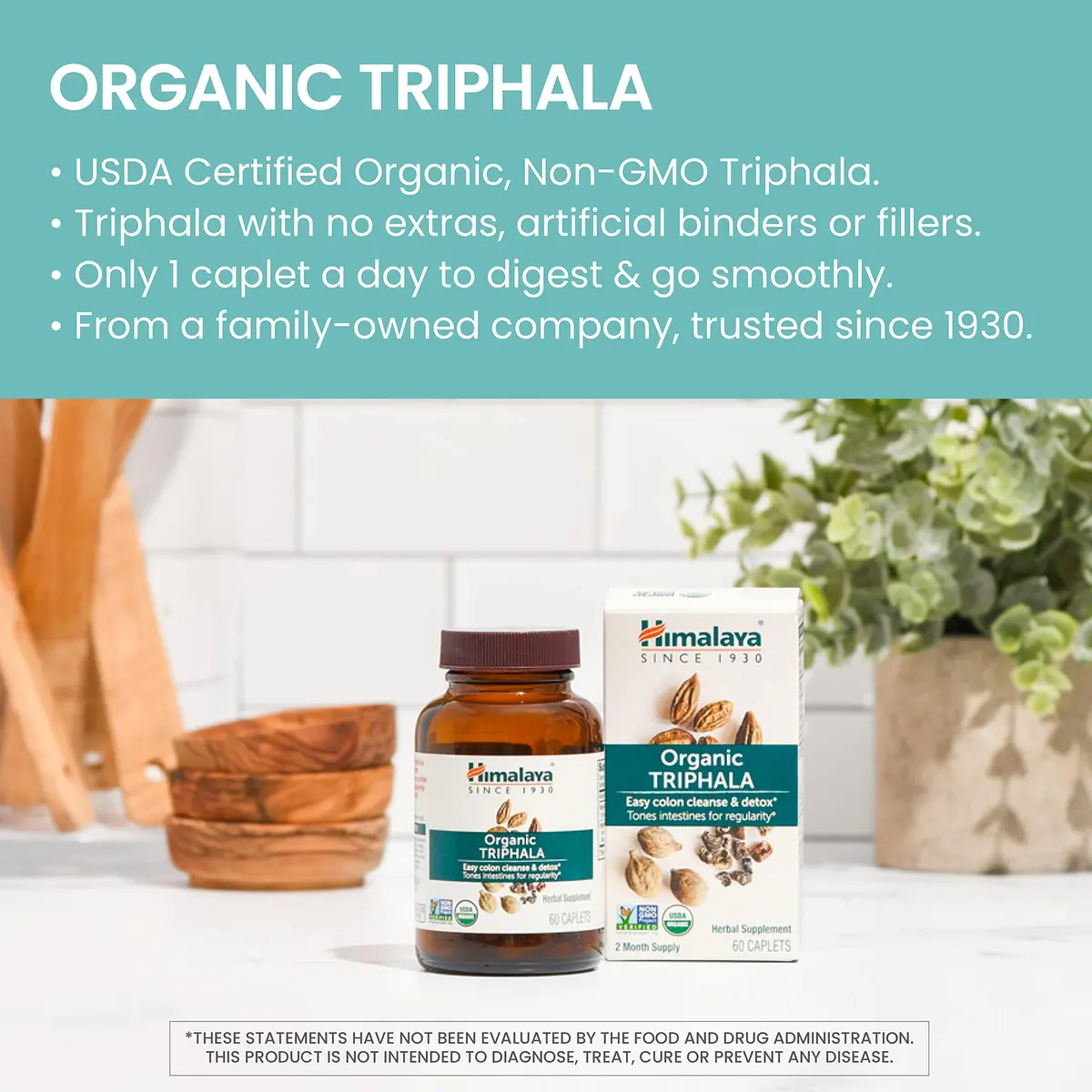 Himalaya USDA Organic Triphala Capsules, Colon Cleanse, 688 mg | Gentle Digestive Support & Regularity - view 3