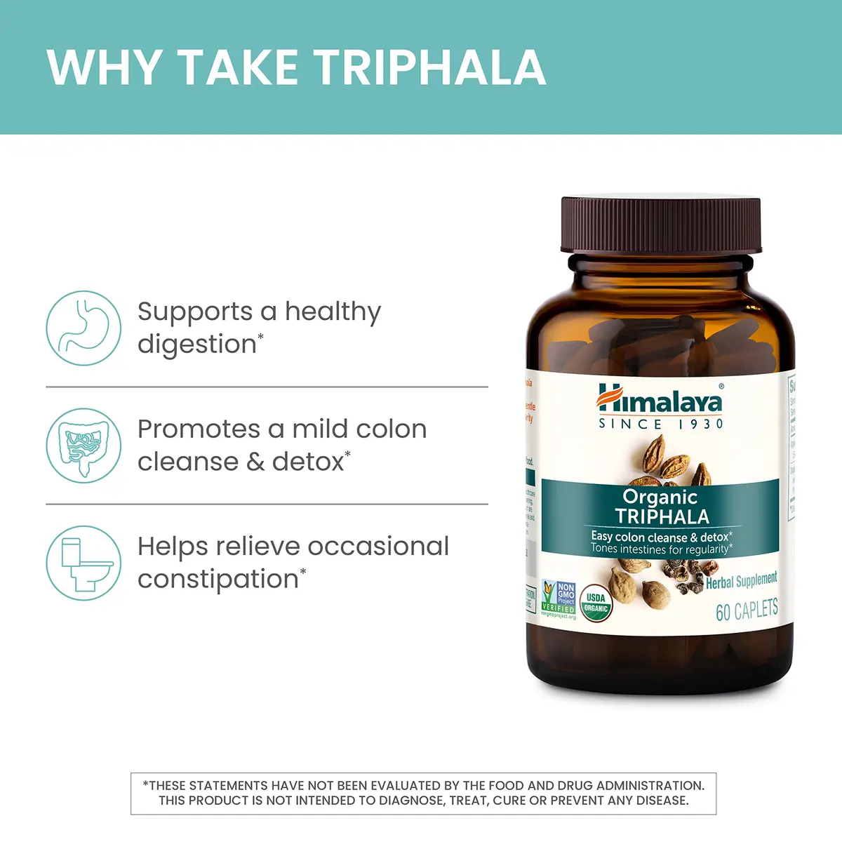 Himalaya USDA Organic Triphala Capsules, Colon Cleanse, 688 mg | Gentle Digestive Support & Regularity - view 4