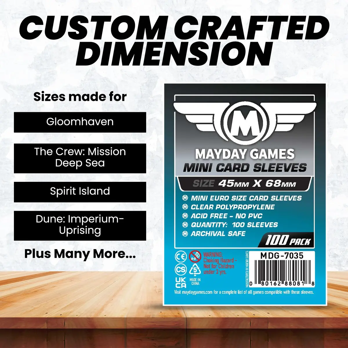 Mayday Games Mini Card Sleeve 45 mm x 68 mm | Precise Fit for Mini Cards, Archival Safe, 100 Sleeves - view 3