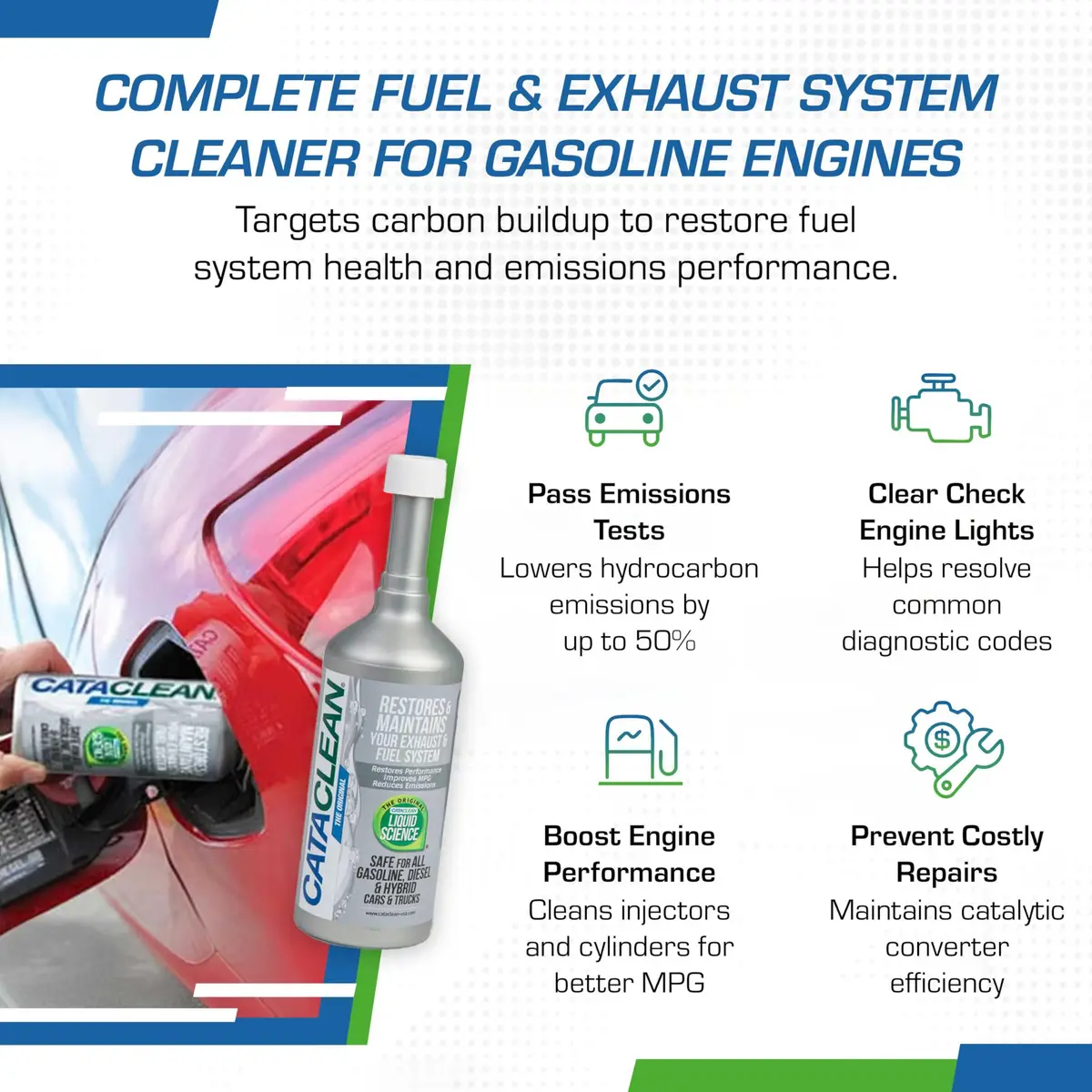 Cataclean Fuel & Exhaust System Cleaner for Gasoline Engines, 473ml (16 Fl Oz) | Pass Emissions Tests & Restore Catalytic Converters - view 2