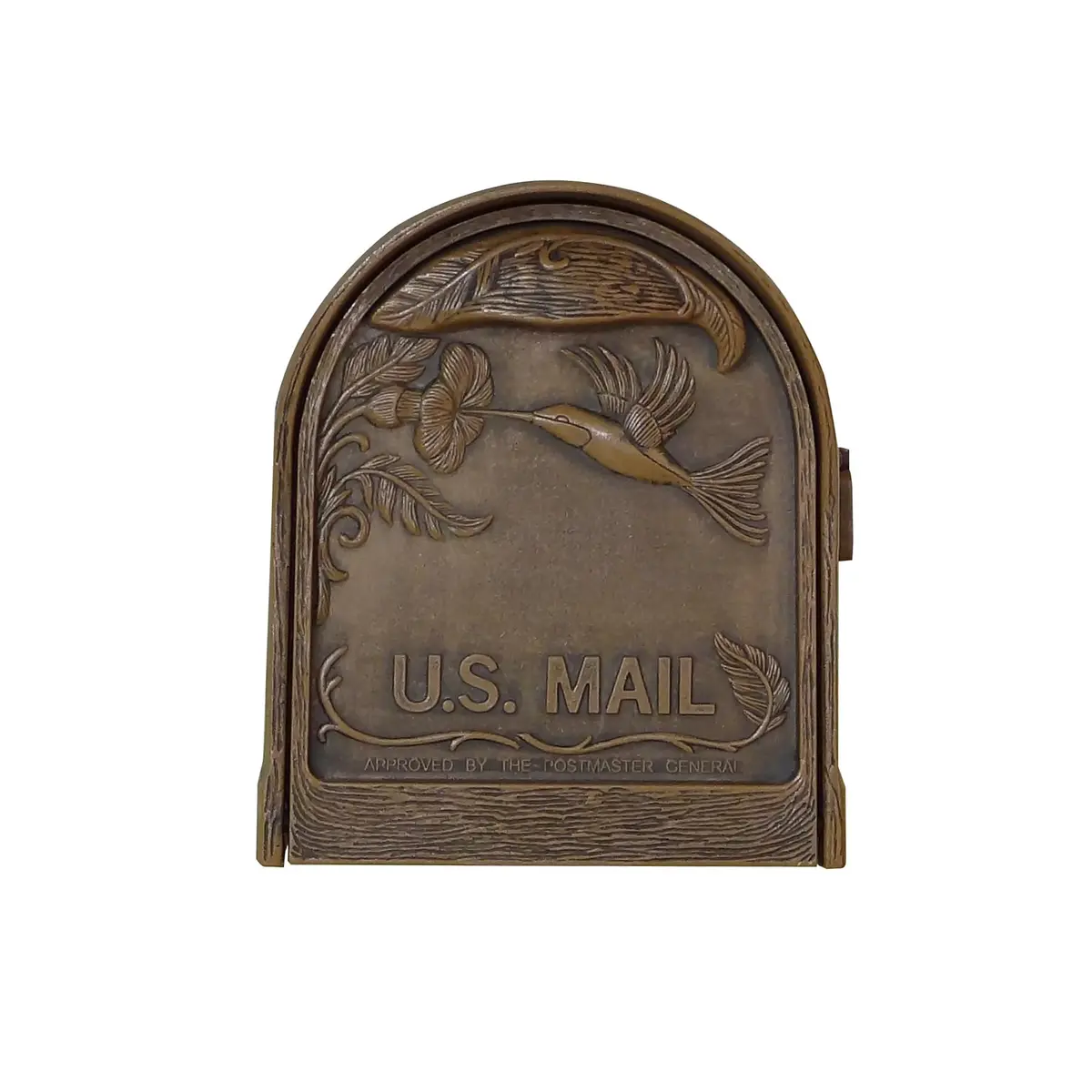 Special Lite Hummingbird Curbside Mailbox - Copper Aluminum Mailbox for Post Mount - SCB-1005-CP | Rust-Free Aluminum, USPS-Approved, 20" Long, 10" Tall - view 4