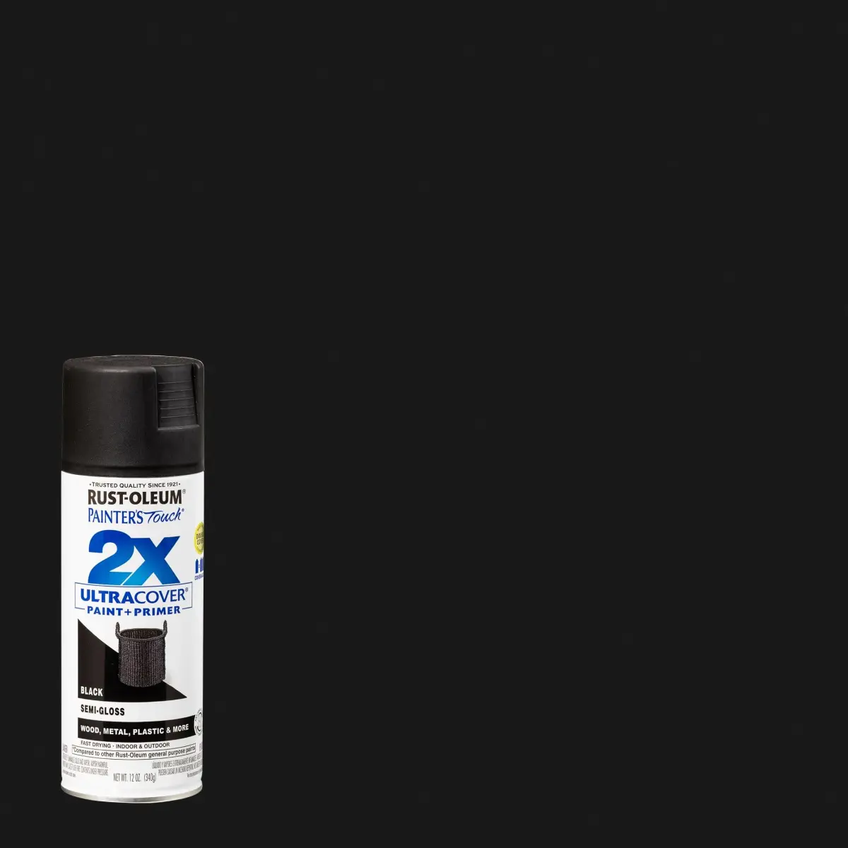 Rust-Oleum Painter's Touch 2X Ultra Cover Spray Paint, Semi-Gloss Black Finish - view 2