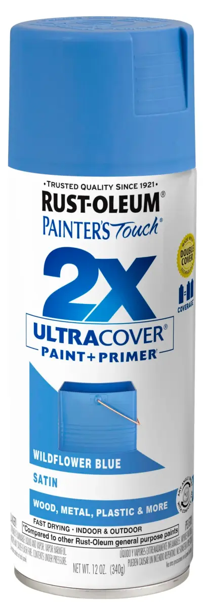 Rust-Oleum Painter's Touch 2X Satin Wildflower Blue Spray Paint, 340g (12 Oz) - main product image
