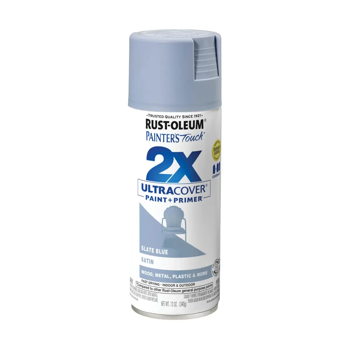 Rust-Oleum Painter's Touch 2X Satin Slate Blue Spray Paint, 340g (12 Oz) - main product image