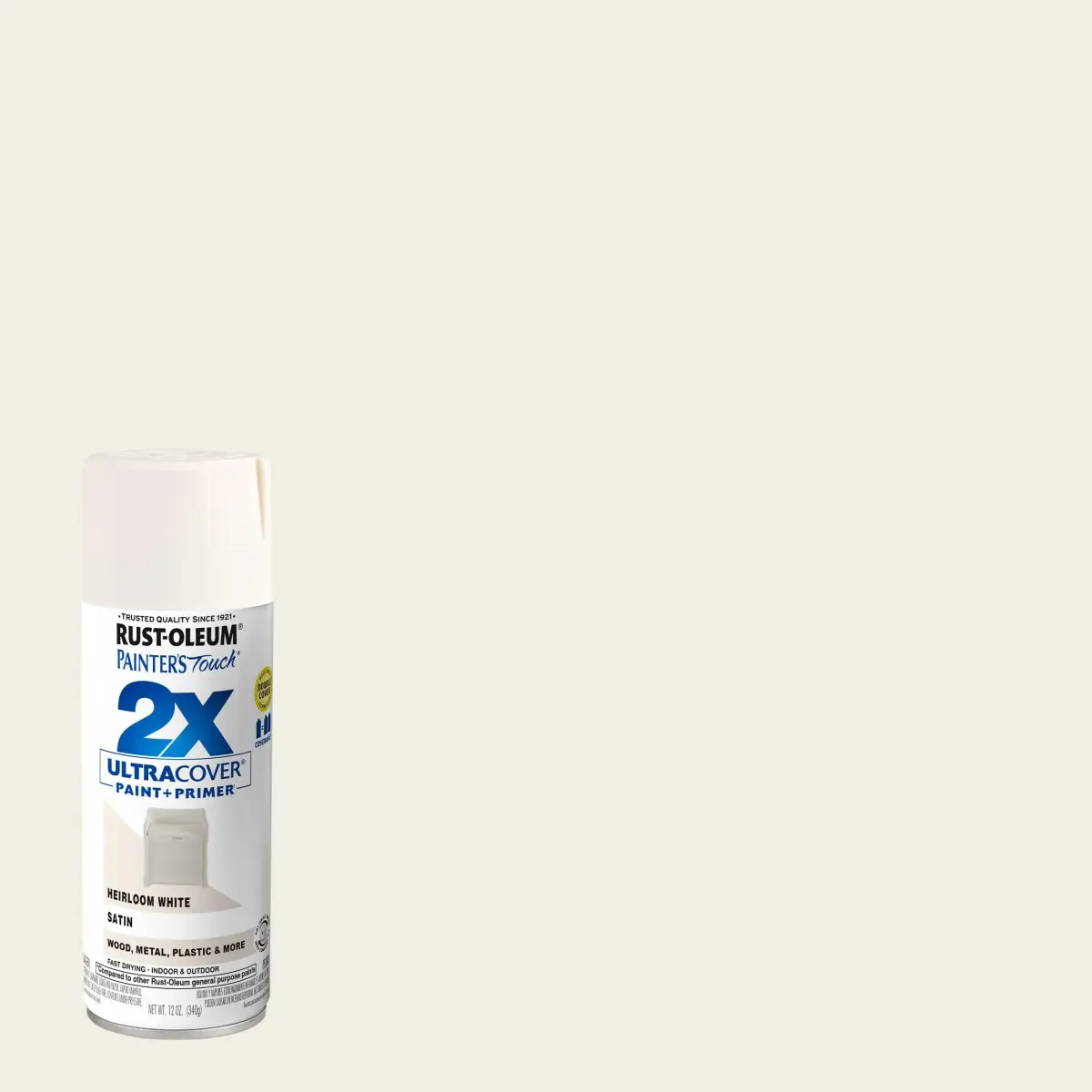 Rust-Oleum Painter's Touch 2X Satin Heirloom White Spray Paint - 340g - view 2