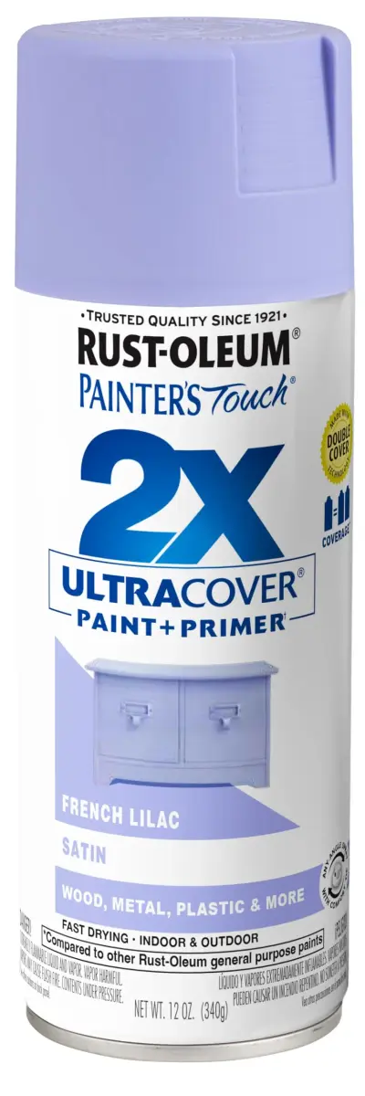 Rust-Oleum Painter's Touch 2X Ultra Cover Satin French Lilac Spray Paint, 340g - main product image