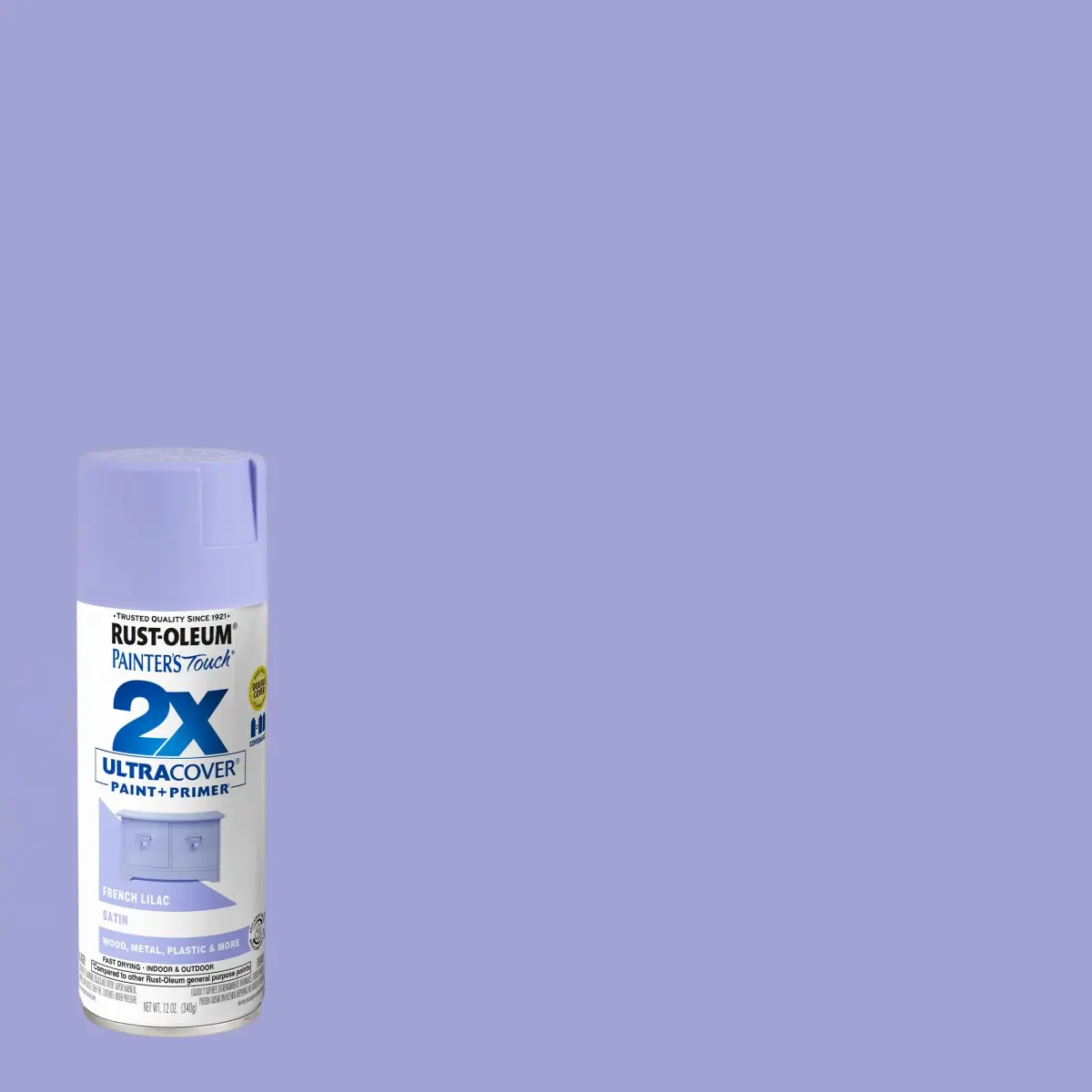 Rust-Oleum Painter's Touch 2X Ultra Cover Satin French Lilac Spray Paint, 340g - view 2