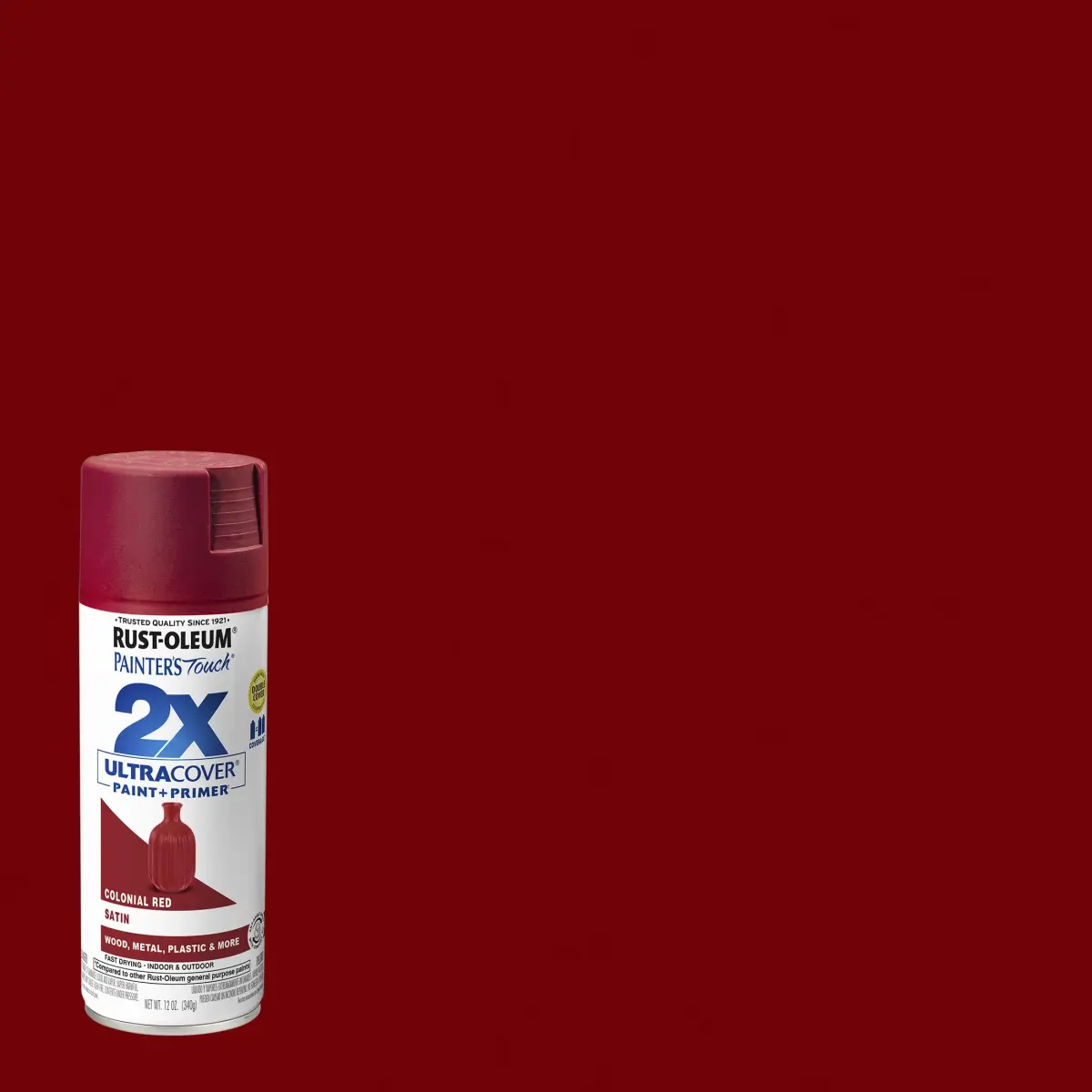 Rust-Oleum Painter's Touch 2X Satin Colonial Red Spray Paint, 340g (12 Oz) - view 2