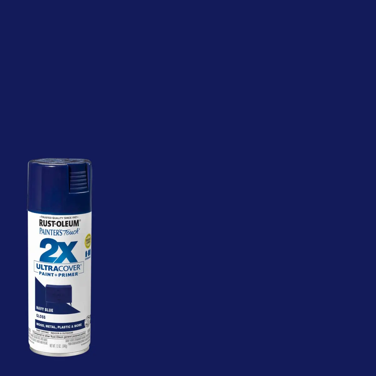 Rust-Oleum Painter's Touch 2X Ultra Cover Spray Paint, Gloss Navy Blue, 340g - view 2