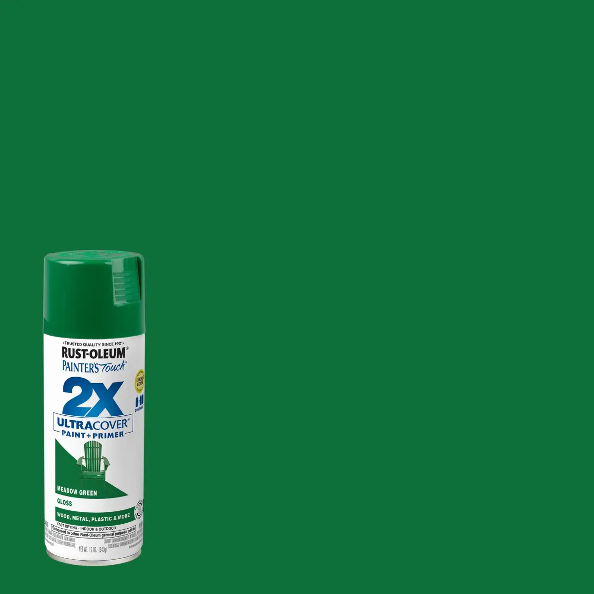 Rust-Oleum Painter's Touch 2X Gloss Meadow Green Spray Paint, 340g | Smooth Finish, Indoor/Outdoor - view 2