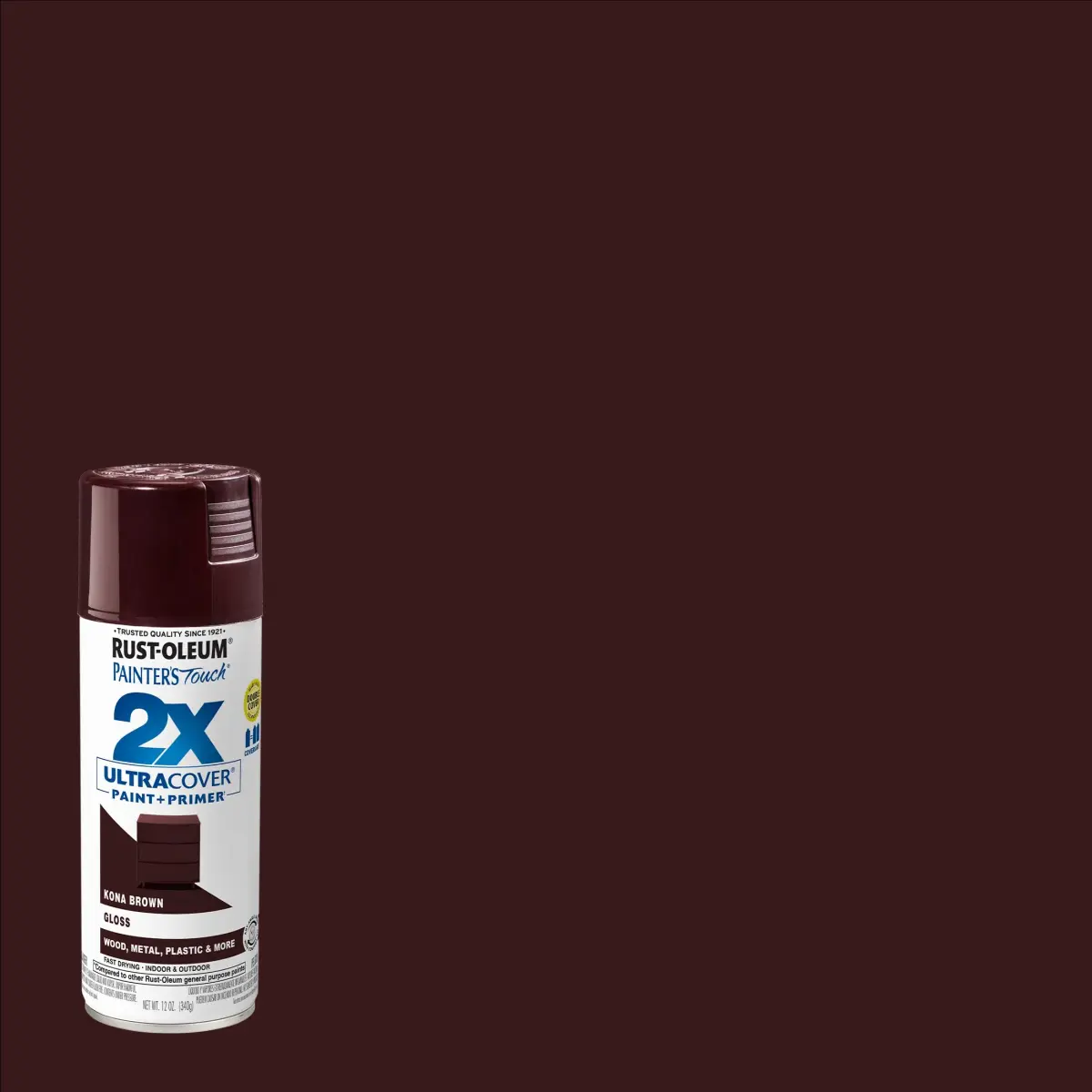 Rust-Oleum Painter's Touch 2X Ultra Cover Spray Paint, Gloss Kona Brown, 340g - view 2