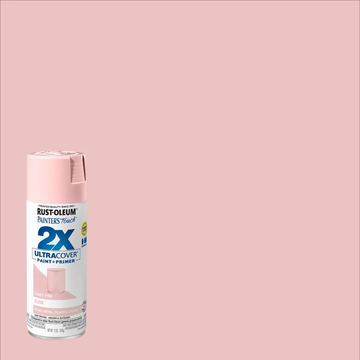 Rust-Oleum Painter's Touch 2X Ultra Cover Spray Paint, Gloss Candy Pink, 12 Oz - view 2