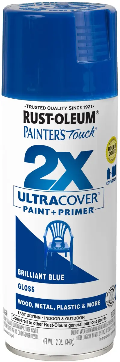 Rust-Oleum Painter's Touch 2X Ultra Cover Spray Paint, Gloss Brilliant Blue, 12 Oz - main product image