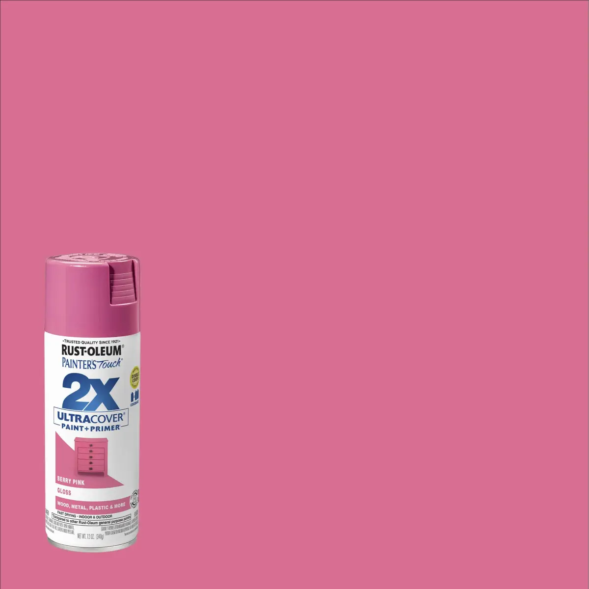 Rust-Oleum Painter's Touch 2X Gloss Berry Pink Spray Paint, 12 Oz - view 2