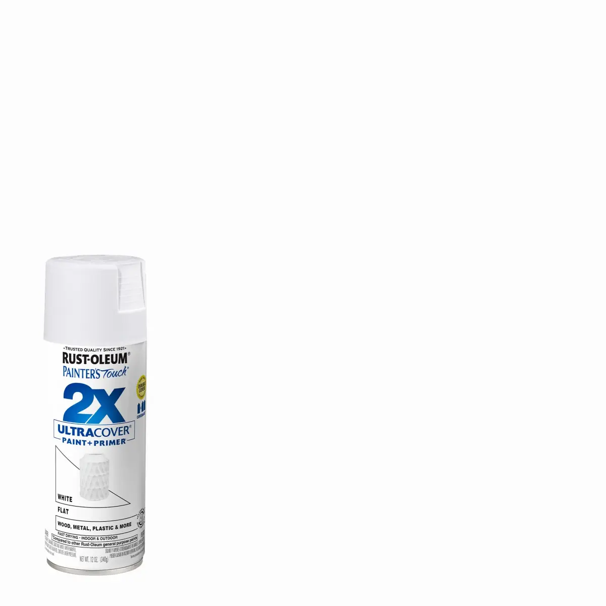 Rust-Oleum Painter's Touch 2X Ultra Cover Spray Paint, Flat White, 12 Oz (Pack of 1) - view 2