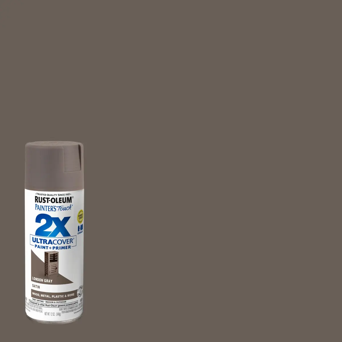 Rust-Oleum Painter's Touch 2X Satin London Gray Spray Paint, 340g (12 Oz) - view 2