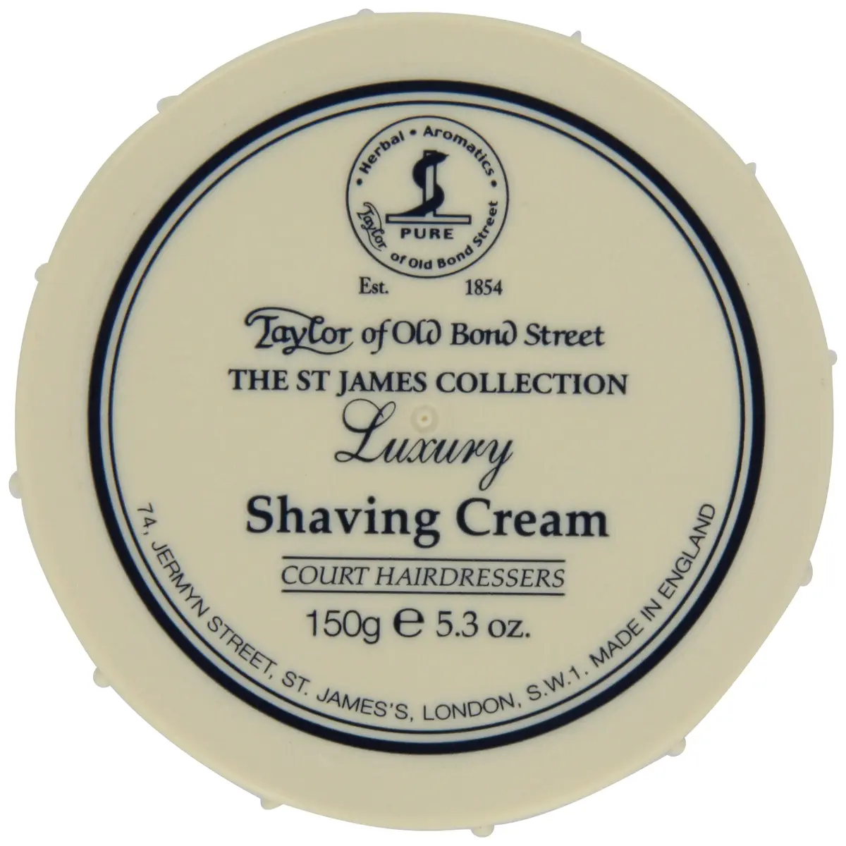 Taylor of Old Bond Street St. James Shaving Cream Bowl 150g (5.3 oz) | Classic Masculine Fragrance for Close Shave - main product image
