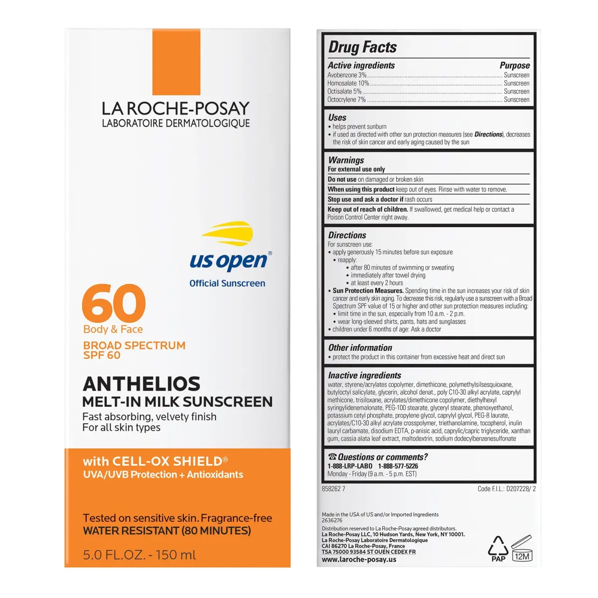 La Roche-Posay Anthelios Melt-In Milk SPF 60 Sunscreen 148ml (5 Fl Oz) | Broad Spectrum UVA/UVB Protection - view 5