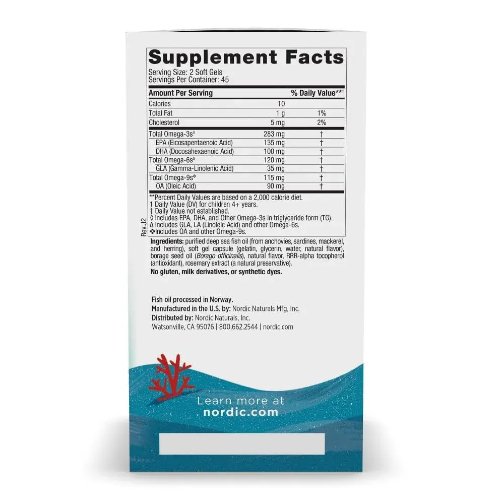 Nordic Naturals Complete Omega Jr. Kids Fish Oil Lemon 90 Mini Soft Gels | Supports Brain Function & Nervous System Health - view 2
