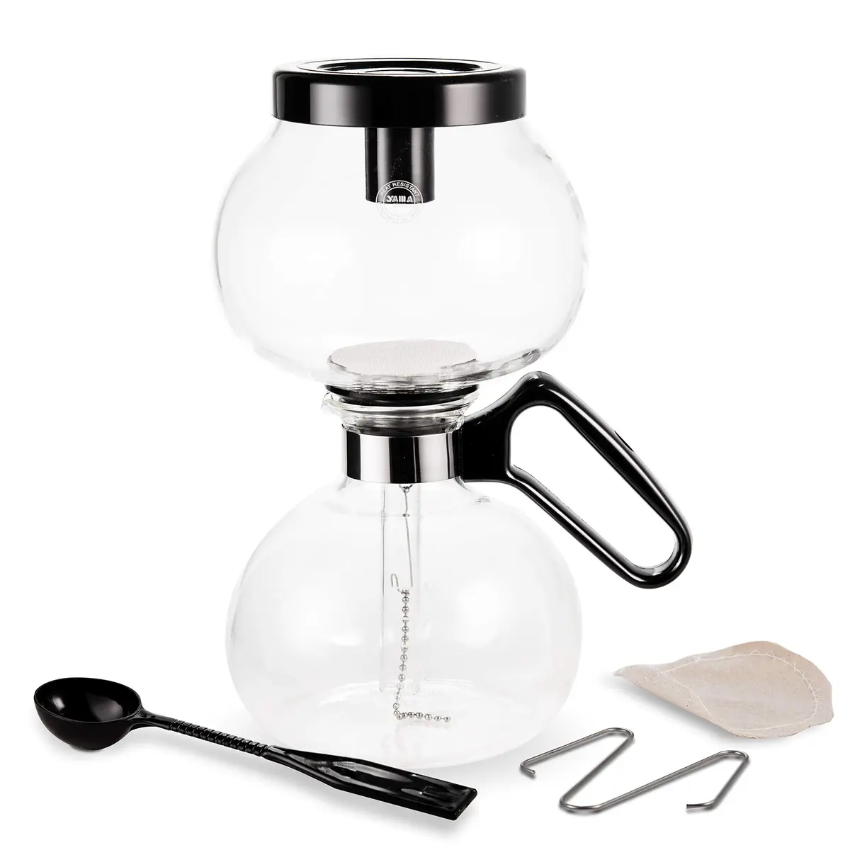 Yama Glass 8-Cup Stovetop Siphon Coffee Maker, 24 Oz Vacuum Brew, Heat-Resistant Borosilicate Glass - view 7