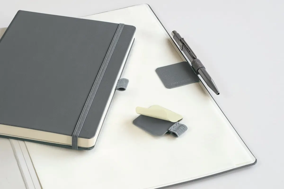 LEUCHTTURM1917 Self Adhesive Pen Loop Elastic Pen Holder (Black) | Fits Most Pens & Notebooks - view 2
