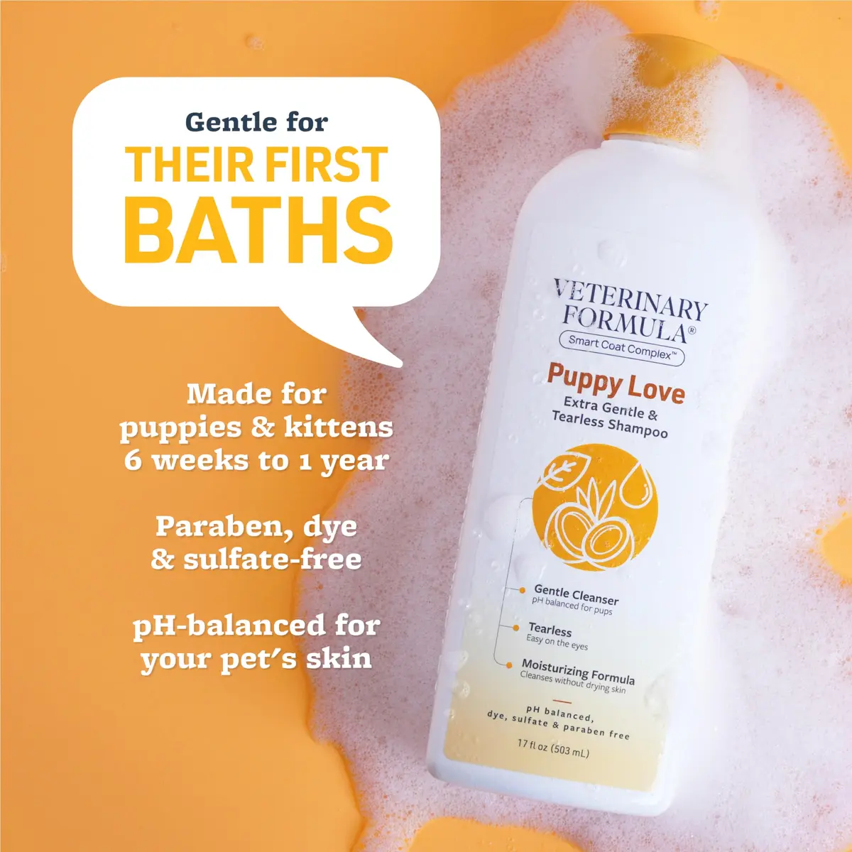 Veterinary Formula Puppy Love Tearless Shampoo for Dogs, 17oz | Gentle, Paraben-Free & pH-Balanced for Puppies - view 2