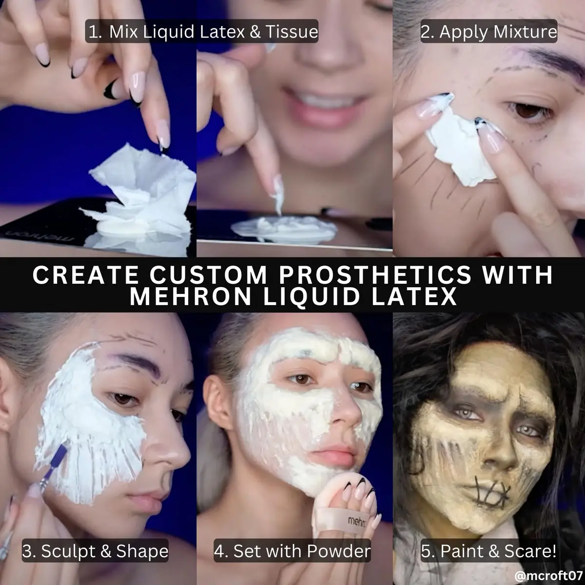 Mehron Makeup Liquid Latex 1 oz Clear | Special FX Adhesive for Skin & Prosthetics - view 6