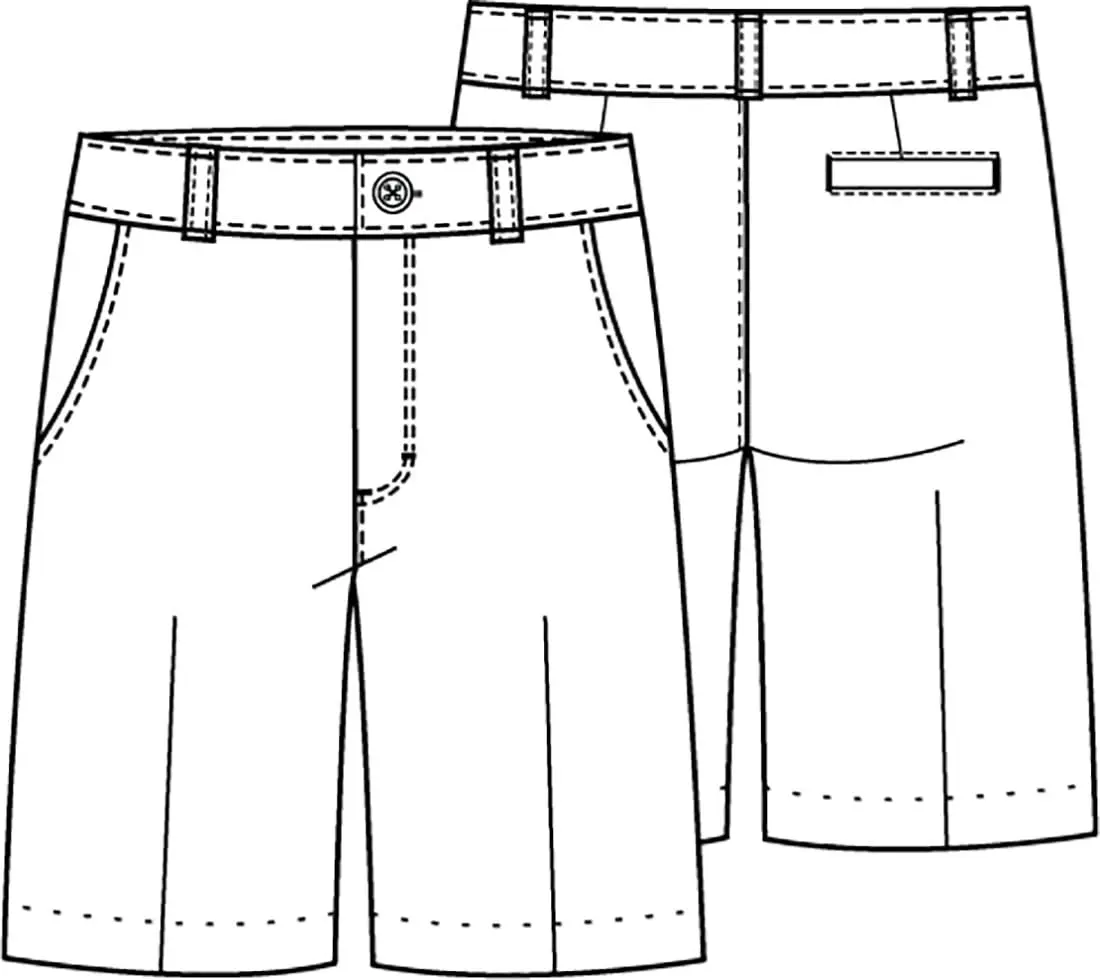 Cherokee Juniors Flat Front Bermuda Short, Dark Navy, 13/14 | Easy-fit, flat front, cotton/poly blend, sits at natural waist - view 2