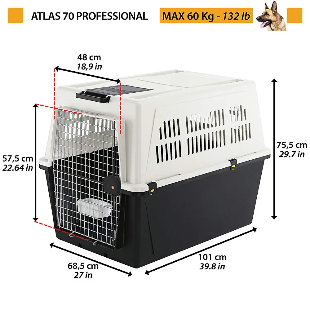 Ferplast Atlas 70 Dog Travel Kennel | Large, Sturdy, Safe & Aerated for Large Dogs - view 2