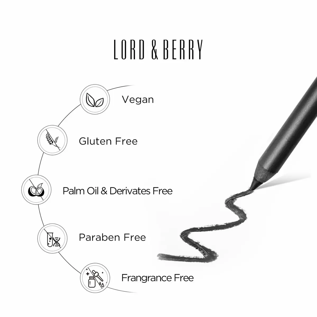 Lord & Berry SMUDGEPROOF Eye Liner - Soft & Creamy VEGAN Formula, Long Lasting Waterproof Pencil, Easy to Use Eye Makeup (1 Count) - view 7