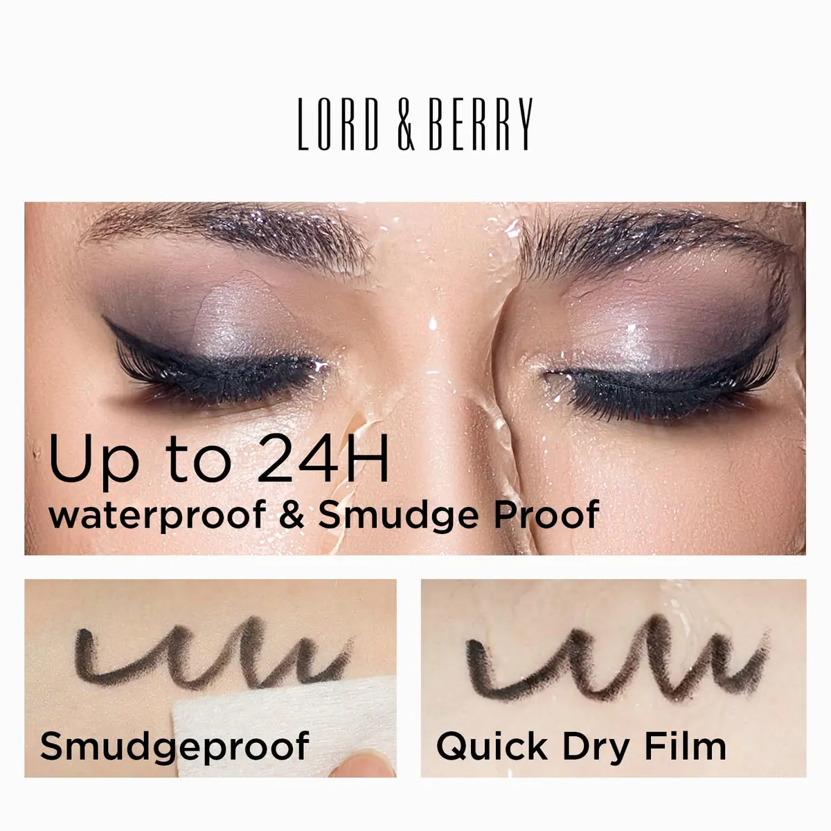 Lord & Berry SMUDGEPROOF Eye Liner - Soft & Creamy VEGAN Formula, Long Lasting Waterproof Pencil, Easy to Use Eye Makeup (1 Count) - view 3