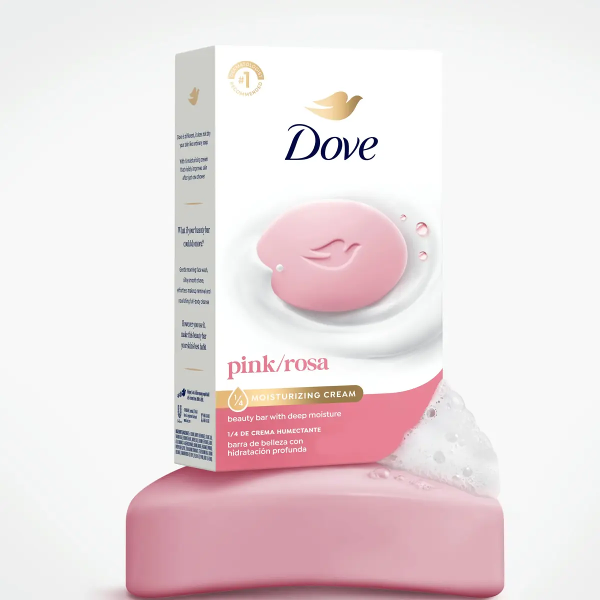 Dove Pink Beauty Bar Moisturizing Soap for Face, Body & Hands, 100g (3.5oz) | Gentle Cleanser for Dry Skin - view 2