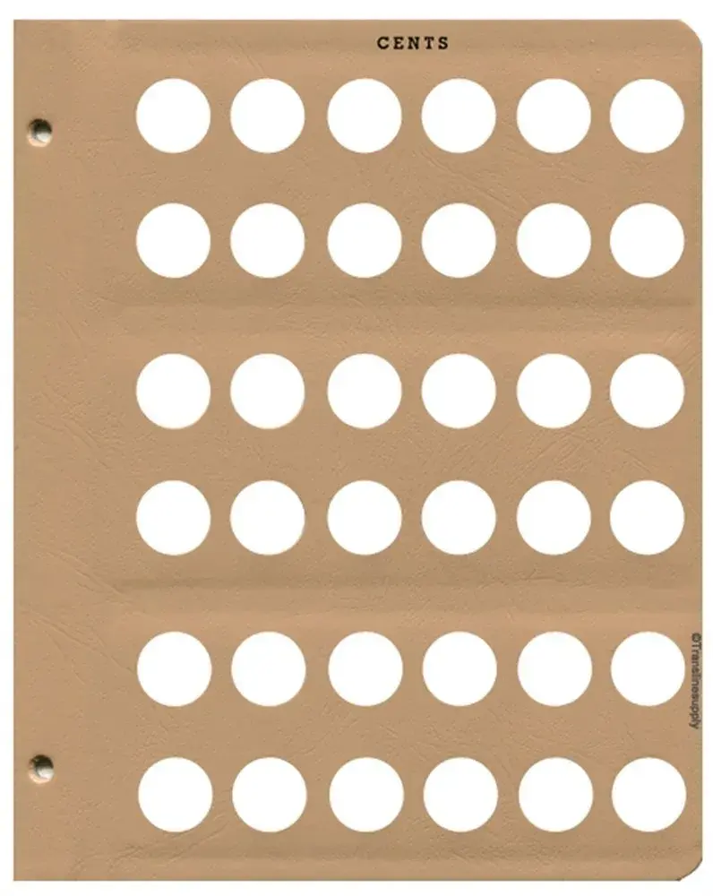 Dansco Blank Coin Album with 144 Ports #7107 | Classic Brown Leatherette Binder for US & Canadian Cents - view 2