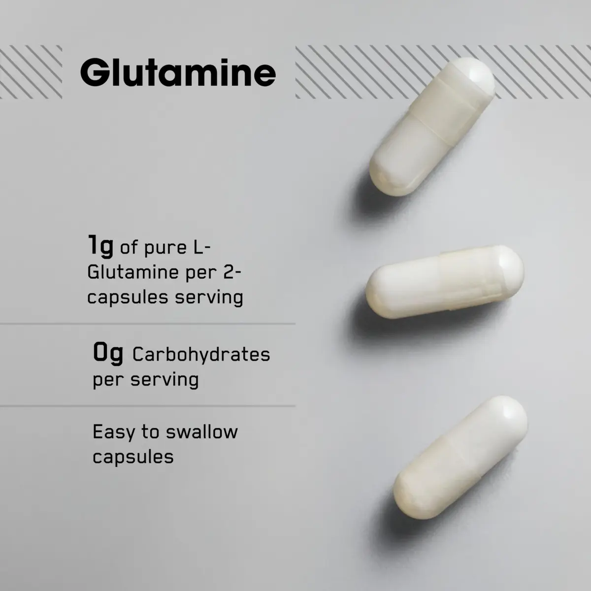 Optimum Nutrition L-Glutamine Muscle Recovery Capsules 120 Count (240g) | Supports Muscle Protein Development - view 2
