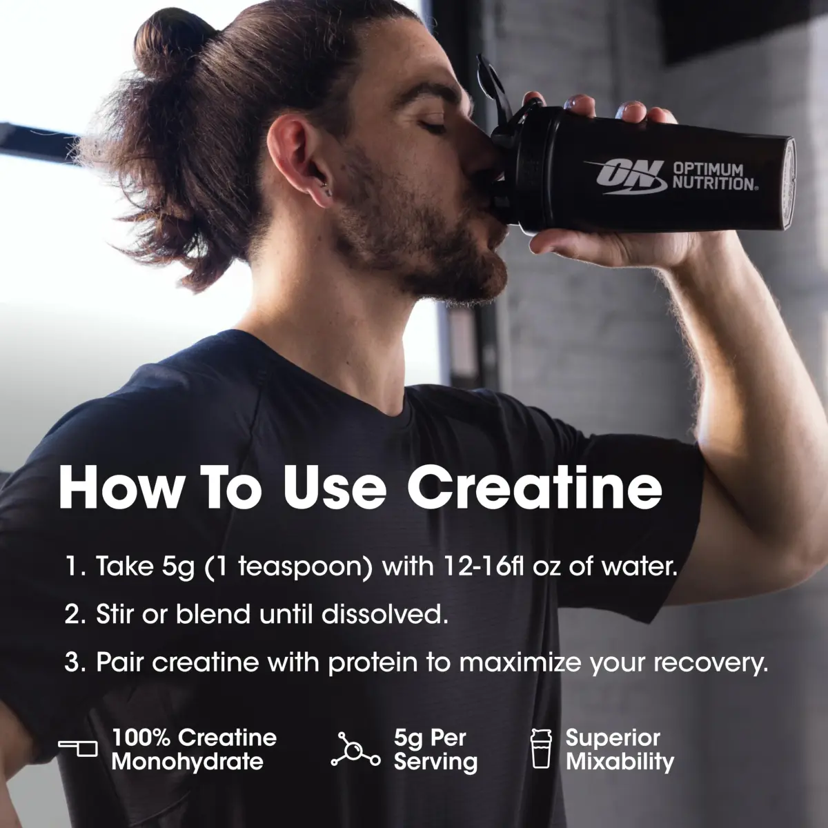 Optimum Nutrition Micronized Creatine Monohydrate Powder 600g (1.32 lb) | Supports Strength & Recovery - view 8