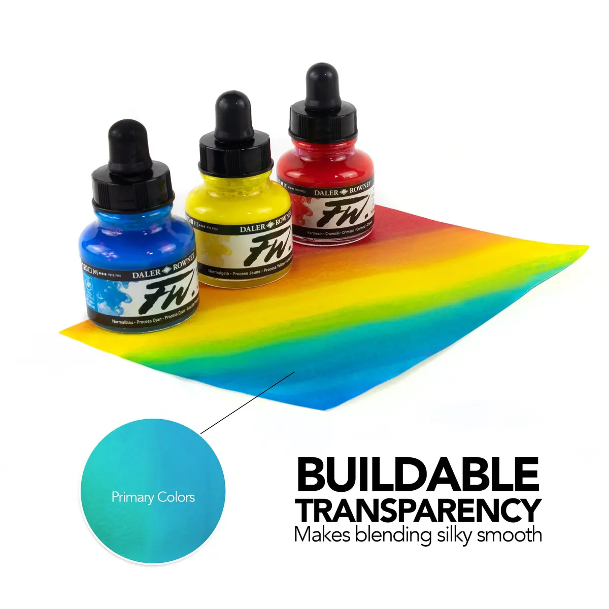 Daler Rowney FW Acrylic Artists Ink, 29.5ml | Paynes Gray, Lightfast & Fluid (160029065) - view 4