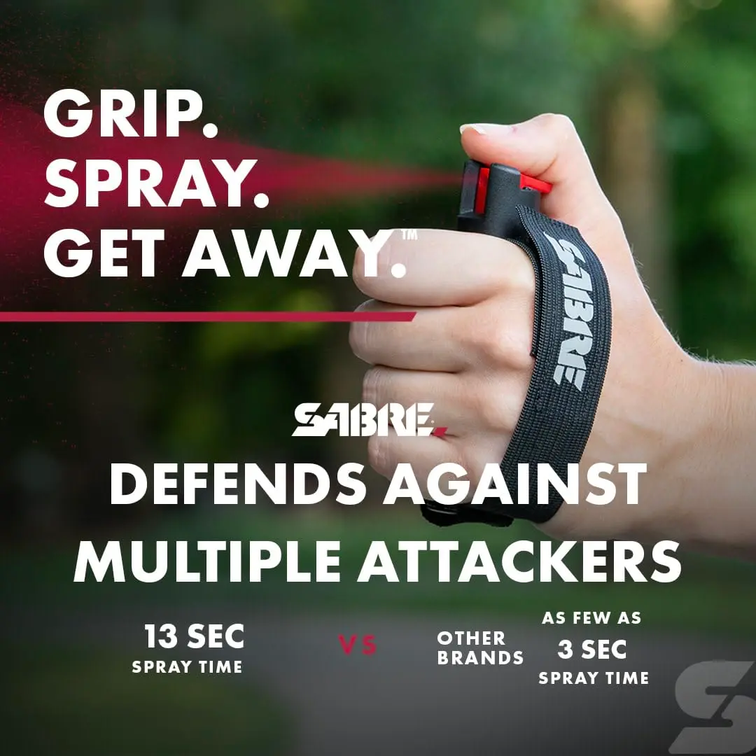 SABRE Runner Pepper Gel Spray for Running, Walking & Personal Safety | 0.67 Fl Oz | Focused Stream, 16 ft Range, Reflective Strap - view 3