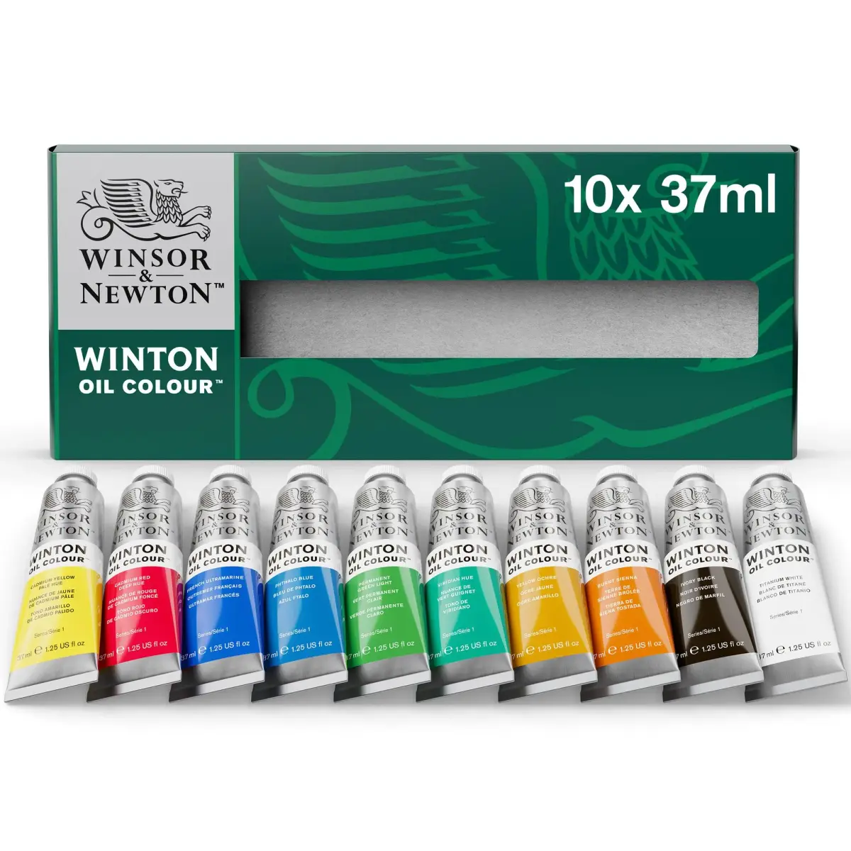 Winsor & Newton Winton Oil Color Paint Starter Set, 10 x 37ml Tubes (370ml Total) | Artist Grade Pigmentation - main product image