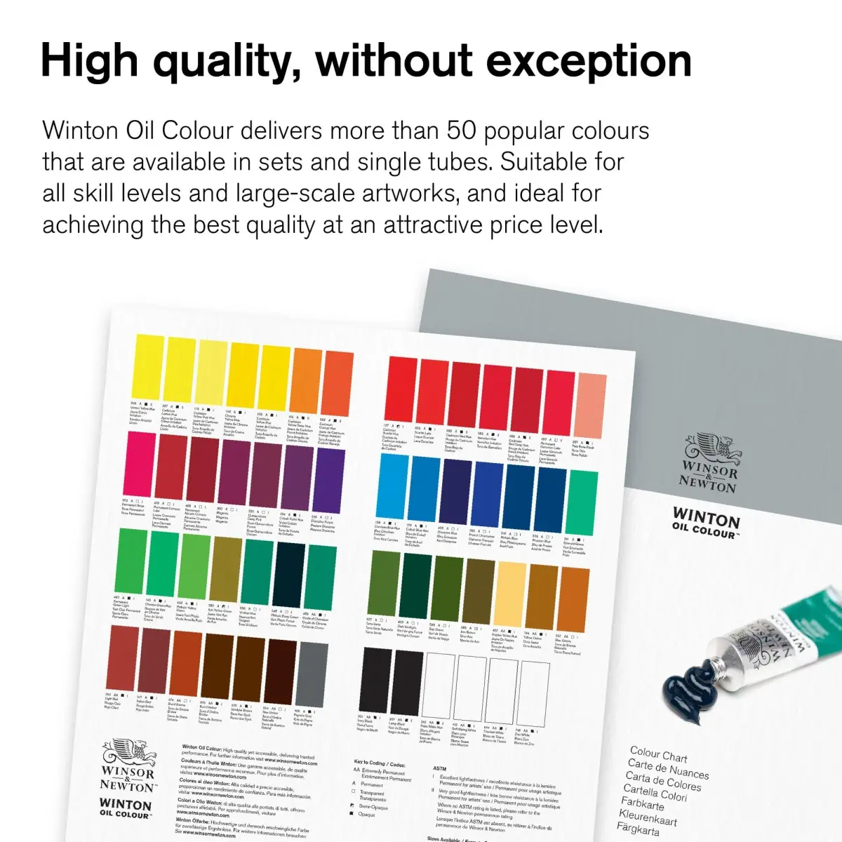 Winsor & Newton Winton Oil Color Paint Starter Set, 10 x 37ml Tubes (370ml Total) | Artist Grade Pigmentation - view 4